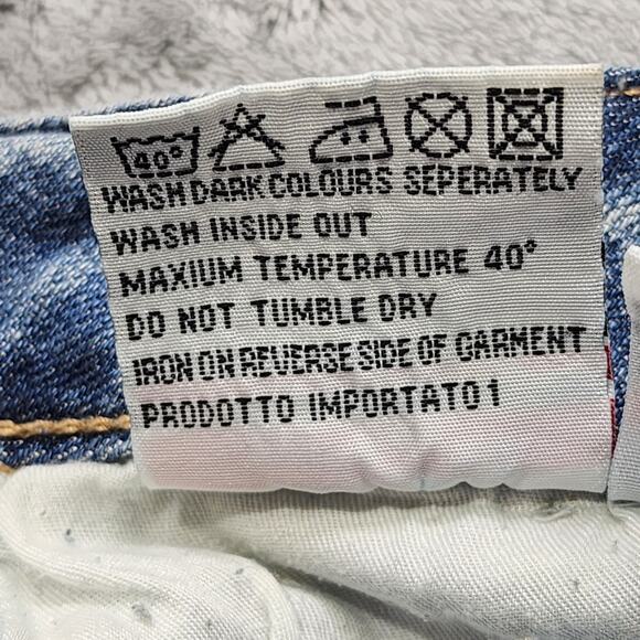 Vintage Y2K Blue Collection Skirt Womens 33 Blue Denim Cargo Front Slit Mini - Picture 6 of 9